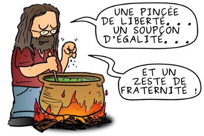 Illustration framasoft : logiciels libres / Stallman